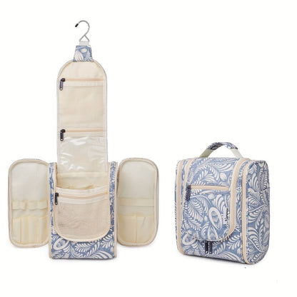 Hanging Toiletry Bag for Women Large Capacity Travel Makeup Organizer Bag with Hook Multi-Compartment Waterproof Cosmetic Pouch 16 Prints for Cruise Gym