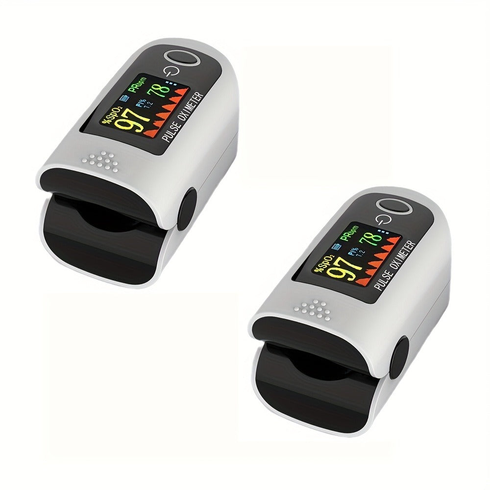 Two-Piece Fingertip Pulse Oximeter Set with Color Display in Black or Blue Checkout Options
