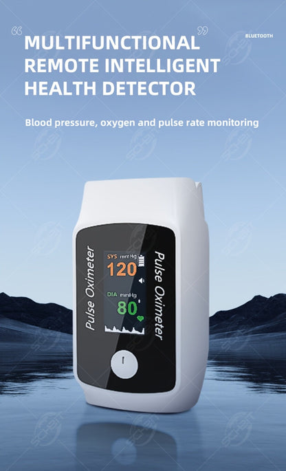 Fingertip Pulse Oximeter with Rotating Display, Bluetooth-Labeled Data View and 6.6 x 3.3 cm Body