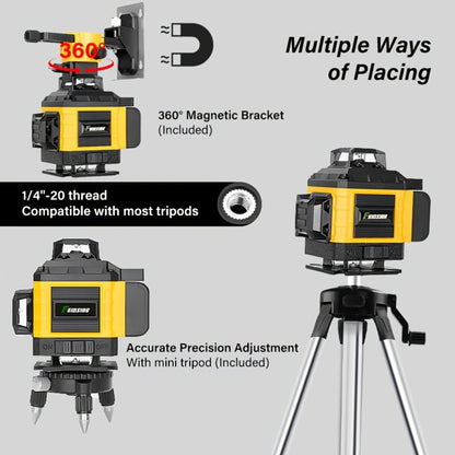 16-Line-Labeled Laser Level Kits in Five Packages with Tripod and No-Tripod Checkout Options