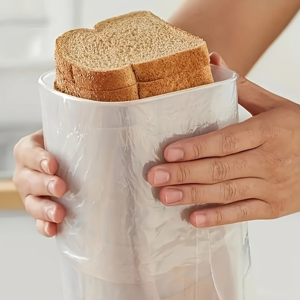 Food Storage Container Bread Box with Clear Rectangular Body, Flip-Top Lid and Red or Black Selection