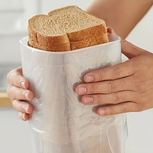 Food Storage Container Bread Box with Clear Rectangular Body, Flip-Top Lid and Red or Black Selection
