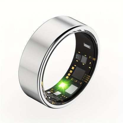 Health Monitoring Smart Ring with Heart Rate HRV Sleep Tracking, Steps Calories Body Temp & Menstrual Cycle – Bluetooth 5.3, iOS & Android, Sizes #7-#13, Rose Gold Black Silver