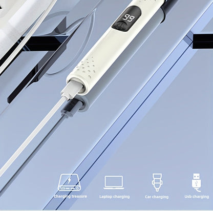 Rechargeable Nose, Ear and Eyebrow Hair Trimmer in Green with Stainless Steel Cutting Head and USB Charging