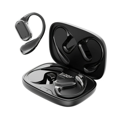PAVUN Bluetooth 5.4 Open Ear Wireless Earbuds, ENC Noise Cancelling 9D Stereo Bass Sport Earphones, 24H Playtime Lightweight On-Ear Headphones with Mic for iOS Android Work Gym Daily Use