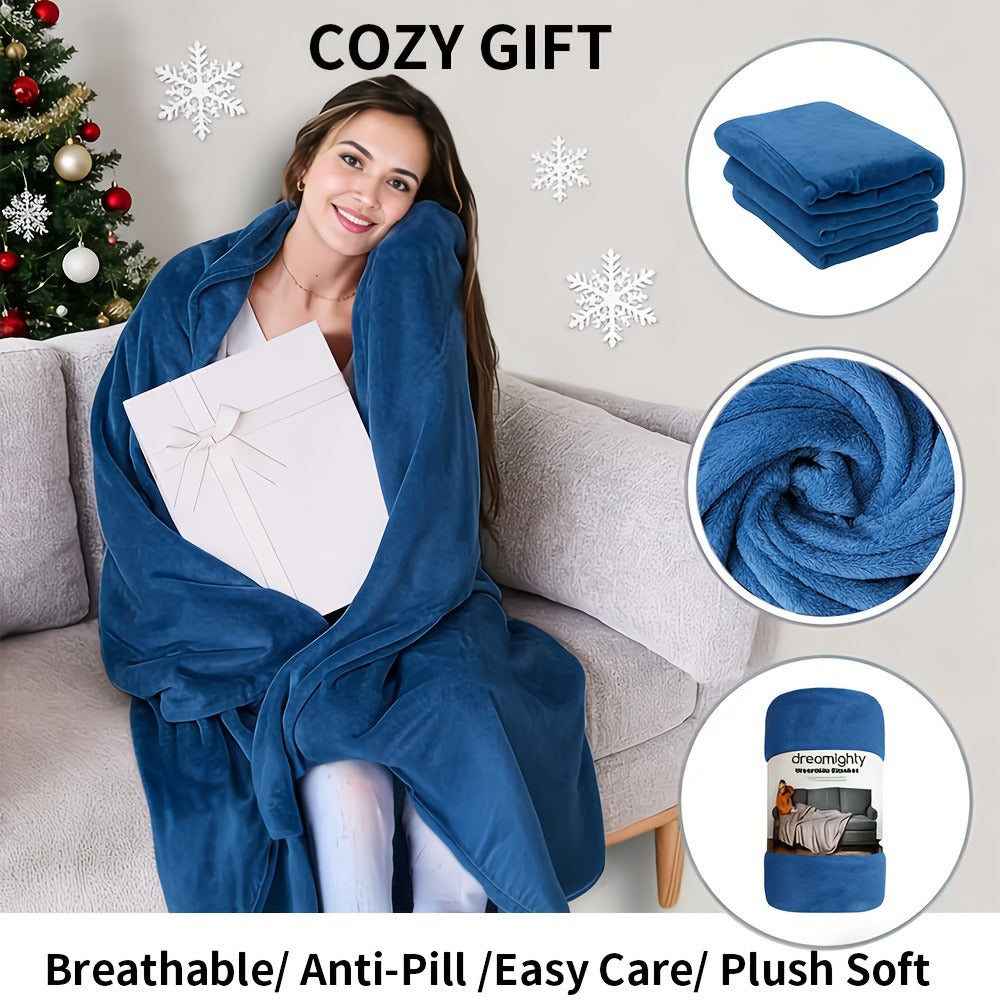 Shawl-Style Wearable Blanket with Inner Pocket, 177 x 154cm Pictured Size and Three Color Options