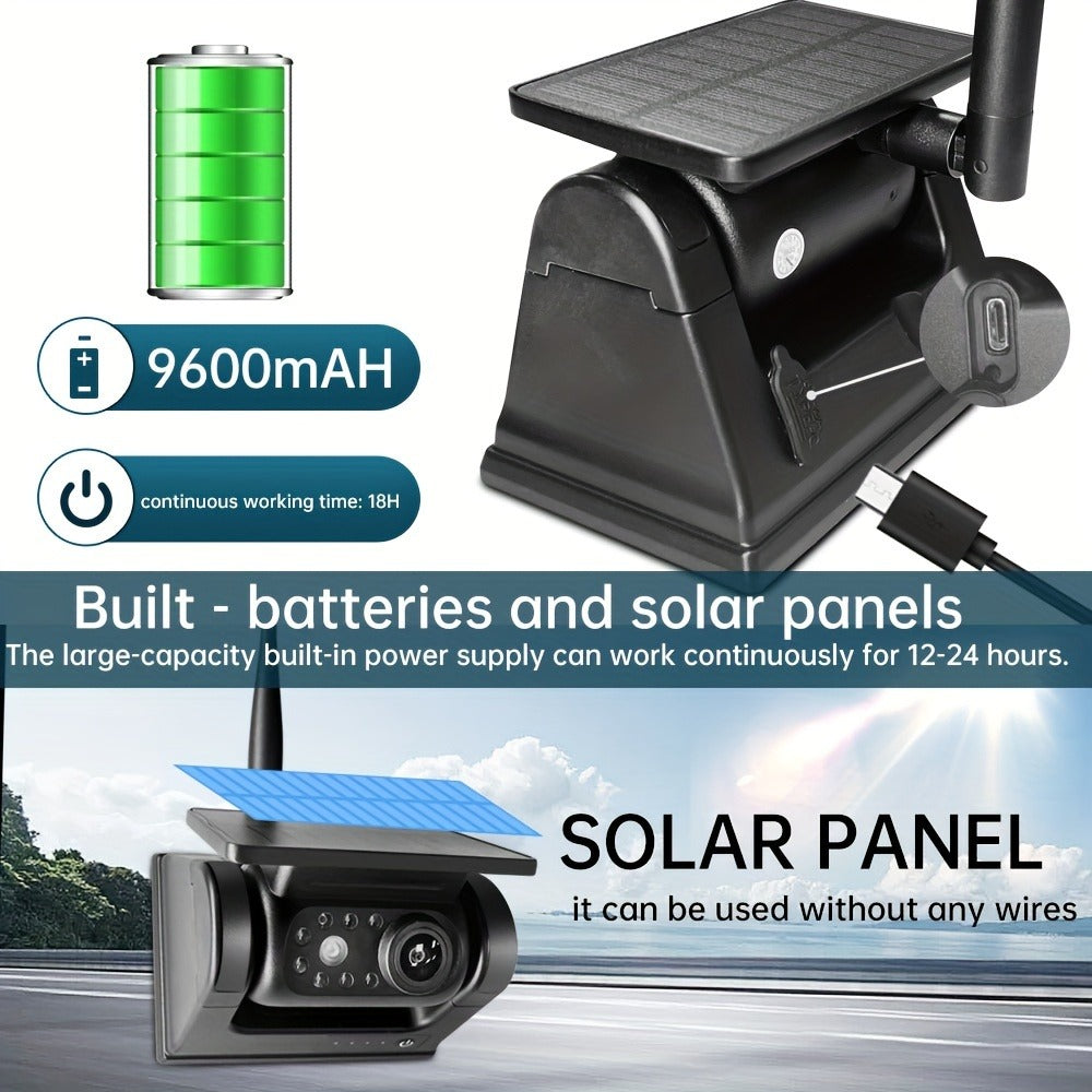 Wireless Backup Camera Solar Powered for Truck RV Trailer - 1080P HD, WiFi Magnetic Mount, Infrared Night Vision, 150° Wide Angle, Rechargeable, iOS & Android App, Long Battery Life, 2025 Upgraded