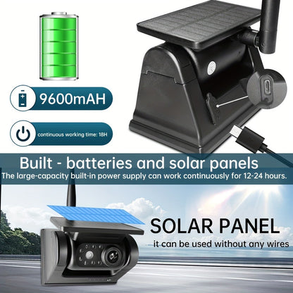 Wireless Backup Camera Solar Powered for Truck RV Trailer - 1080P HD, WiFi Magnetic Mount, Infrared Night Vision, 150° Wide Angle, Rechargeable, iOS & Android App, Long Battery Life, 2025 Upgraded