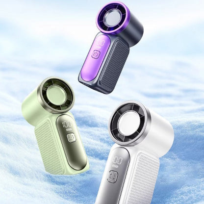 Mini Turbine Handheld Fan with Numeric Speed Control, USB Rechargeable Power and Two Color Choices