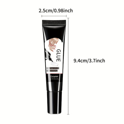 Nail Glue Set, MAGIC ARMOR Four 10g White and Black Squeeze Tubes with Precision Nozzles for Nail Art
