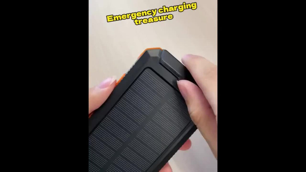 Solar Power Bank 20000mAh 40000mAh Portable Charger with Dual USB LED Flashlight & Compass - Waterproof External Battery Pack for Camping Hiking Outdoor Emergency, Compatible with iPhone Android Samsung