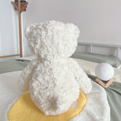 Stuffed Animal White Teddy Bear with Loving Heart Detail, Kawaii Theme and One Source Style