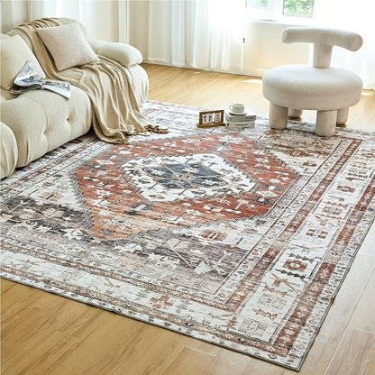 Tie-Dye Area Rug Retro Vintage Style Machine Washable Soft Floor Mat - Durable Indoor Outdoor Rug for Living Room Bedroom Kitchen, Colorful Boho Tie Dye Pattern Cozy Home Decor 5x7 8x10 9x12ft