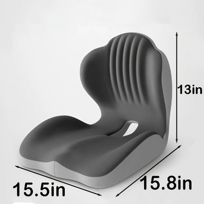 Contoured Seat Cushion with Hip and Lumbar Support Shape in Six Gray, Pink, Black, White or Green Styles