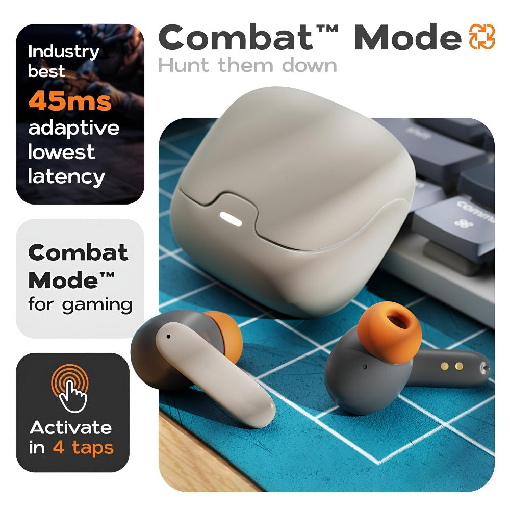 Low Latency Game Mode TWS Wireless Earbuds Bluetooth 5.4, Long Range Noise Cancelling Mic Fast Charging Wireless Charging Case