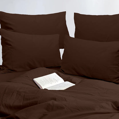 Microfiber Pillowcases Set of 4 – Soft Brushed 90GSM Wrinkle-Resistant Envelope Closure Pillow Covers, Queen & King Size, Multiple Colors, Breathable Polyester Pillow Cases for Bedroom Hotel