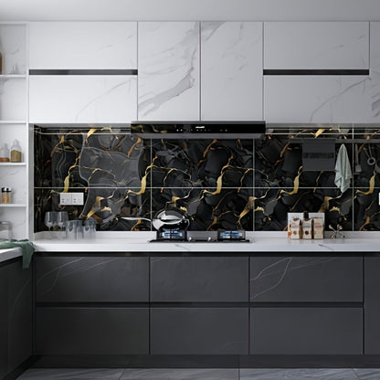 Peel and Stick Wall Tiles 50/100pcs - PVC Marble Self-Adhesive Vinyl Panels for Bathroom Shower Kitchen Living Room TV Backdrop
