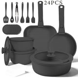 24-Piece Black Detachable Set