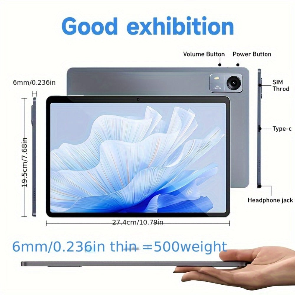 4G LTE Tablet 10.1 Inch Android 14 14GB RAM 256GB ROM 1TB Expandable Dual SIM Phone Call 5G WiFi Octa-Core T606 InCell Display Face Recognition Gaming Office Entertainment Tablet – Unlocked