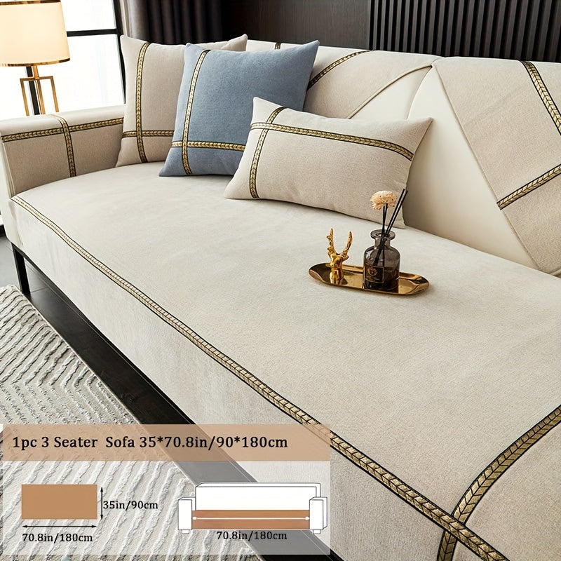 Sofa Cover 350 GSM Chenille Knit Panels for Single Seat, Armrest and 2, 3 or 4-Seater Sofa Sections