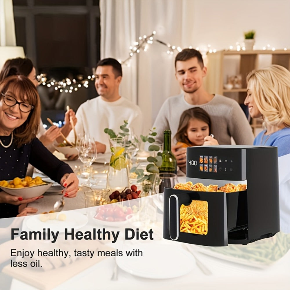 Air Fryer 5 Quart 8-in-1 Electric Hot Air Oven 1350W with LED Touchscreen & 360° Hot Air Circulation