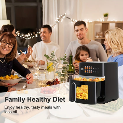 Air Fryer 5 Quart 8-in-1 Electric Hot Air Oven 1350W with LED Touchscreen & 360° Hot Air Circulation