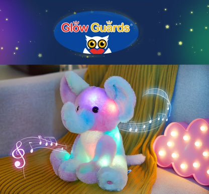 Plush Toy – Rainbow Elephant 12-Inch Light-Up Design with Optional Music for Colorful Room Display