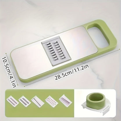 Mandoline Slicer 6-in-1 Vegetable Slicer Set with Interchangeable Blades - Stainless Steel for Home Cooking, Dining and Outdoor Meals