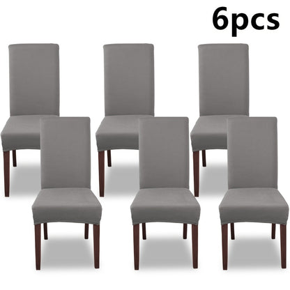 Chair Cover Set of 4 or 6 Stretch Milk-Fiber Dining Slipcovers in Eight Available Color Choices