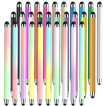 30-Piece Dual-Tip Stylus Pen Set for Capacitive Touchscreens with 60 Replacement Rubber Tips