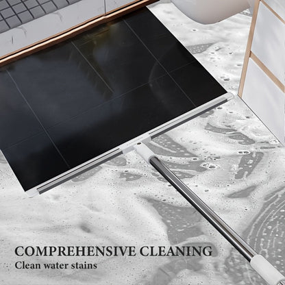 Silicone Squeegee Broom with Detachable Rotatable Head Long Stainless Steel Handle Floor to Ceiling Cleaning for Glass Tile Hardwood Carpet Shower Window