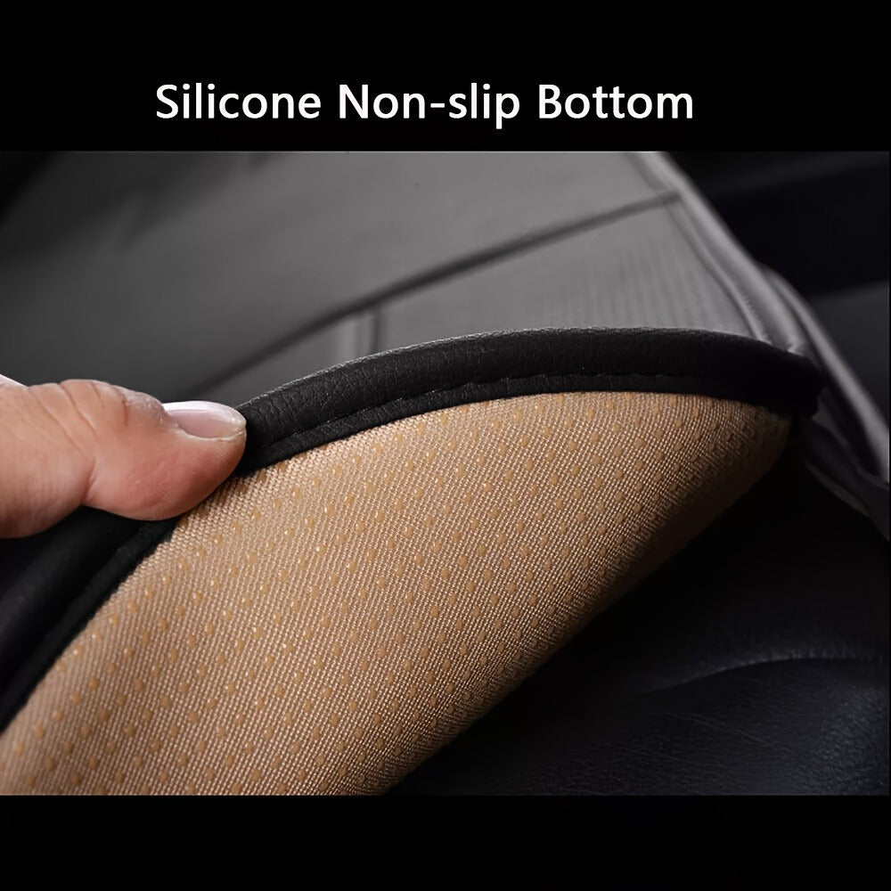 Car Seat Cover Front Cushion with PU Leather, Bamboo Charcoal Strips and 21.5 x 20.5 Inch Size