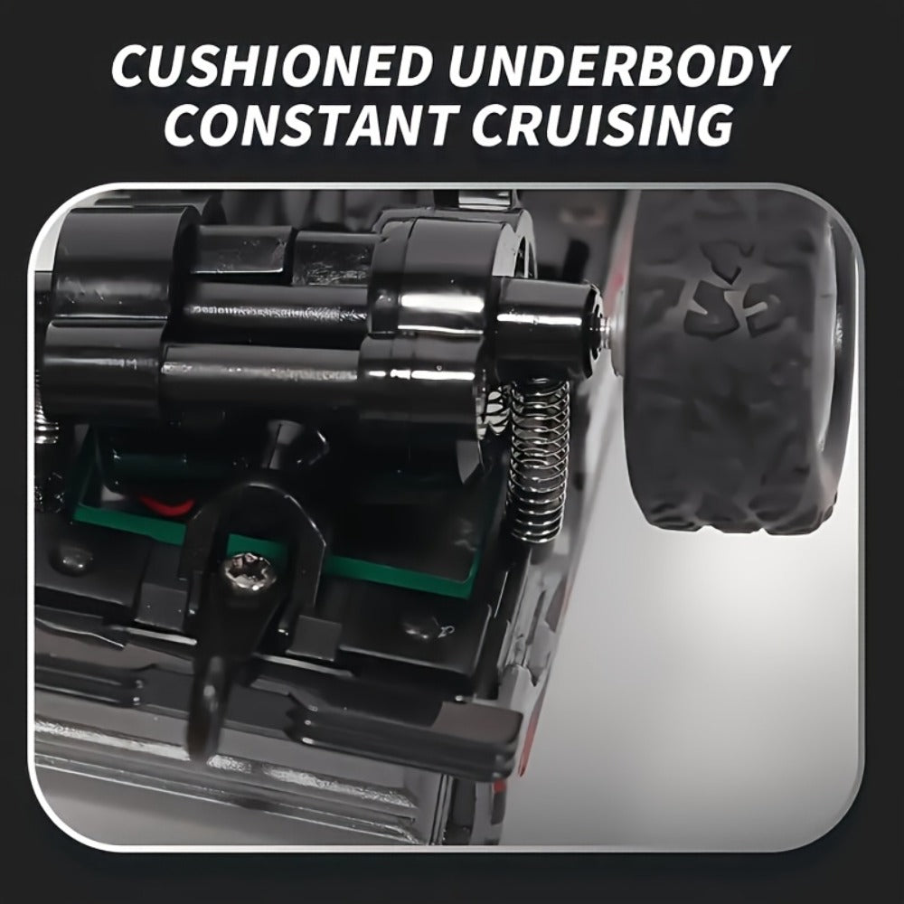 Remote Control Car, 1:64 Scale Alloy Mini Off-Road Truck with 2.4GHz Control, Shock Suspension, Running Lights and Five Colors