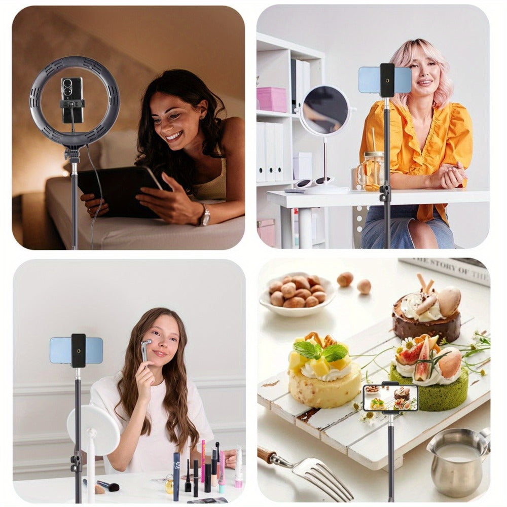 63-Inch Floor Phone Tripod with Two Checkout Models, Adjustable Holder and Optional Gooseneck Arm