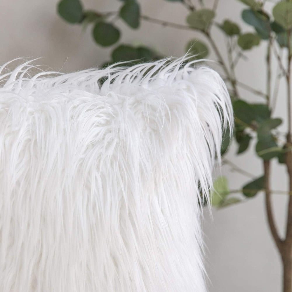 Faux-Fur-Look Throw Pillow Covers, Pack of Two with Zipper Closures and 40 Exact Color-Size Options