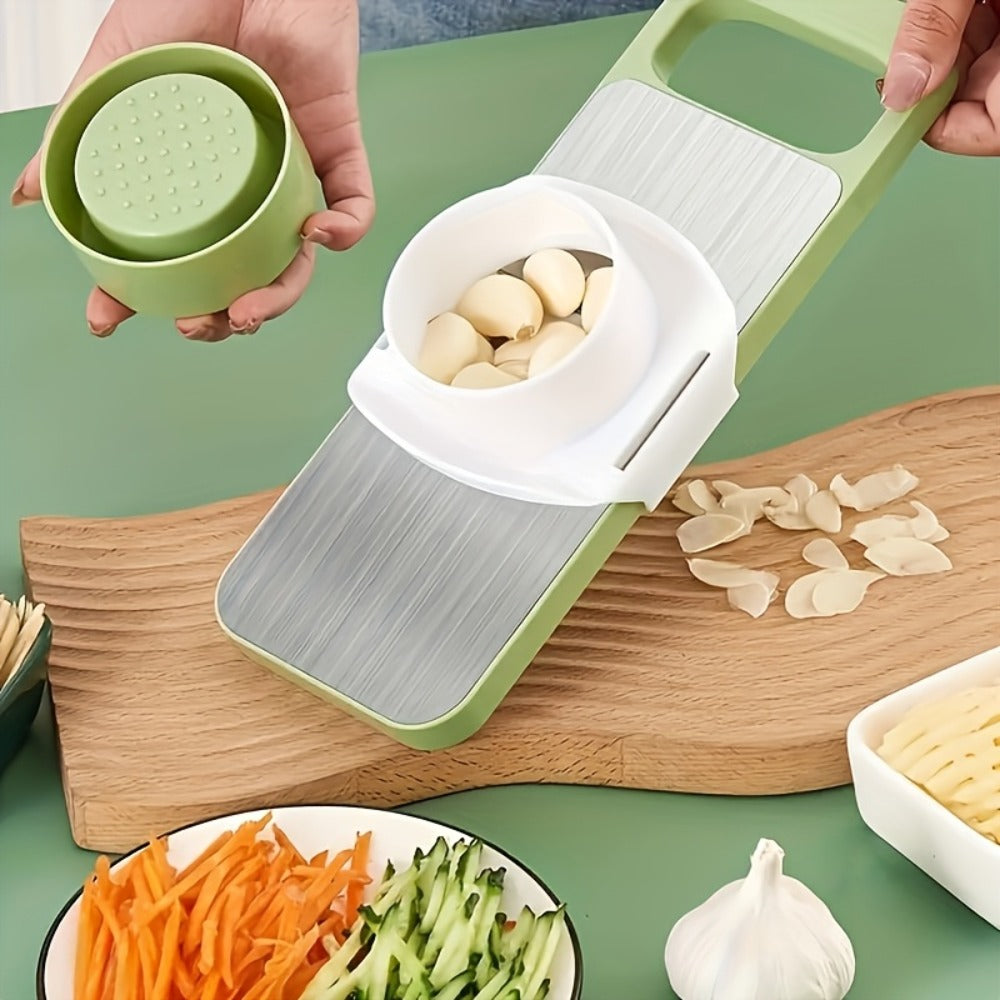 Mandoline Slicer 6-in-1 Vegetable Slicer Set with Interchangeable Blades - Stainless Steel for Home Cooking, Dining and Outdoor Meals