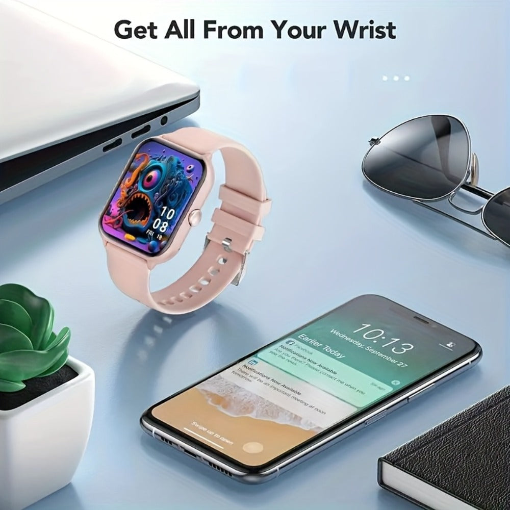 Smartwatch – Smart Bracelet 1.83" Full Touch – Wireless Calling, Message Notifications, Fitness & Multi-Sport Tracker, Heart Rate…
