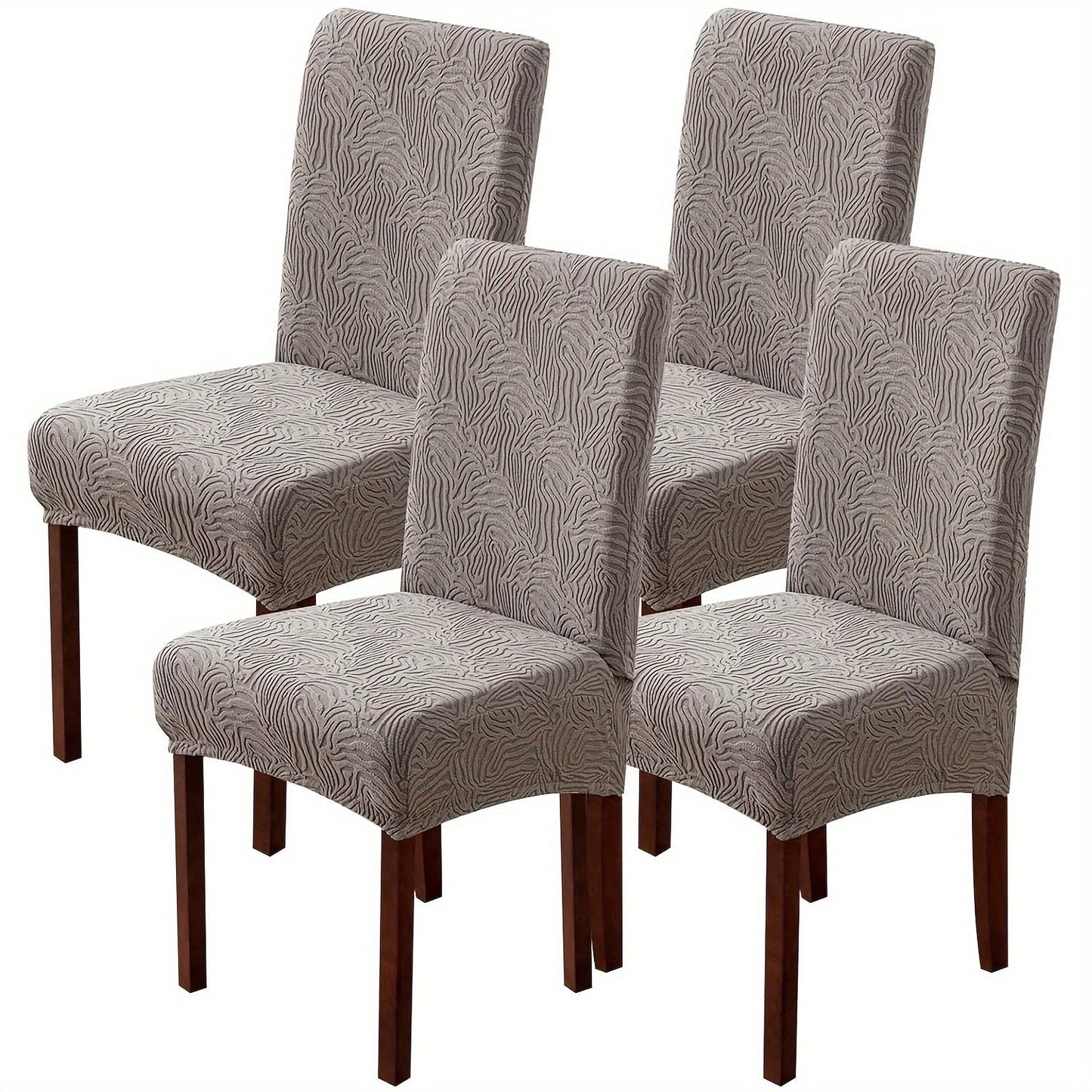 Chair Cover Set of 4 or 6 Stretch Jacquard Dining Slipcovers in Eight Available Color Choices