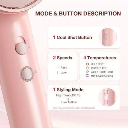 Diffuser Hair Dryer for Curly Hair 1875W Ionic Blow Dryer - Lightweight Compact Professional Frizz Control Fast Drying Styling Tool for Women Men Gray White