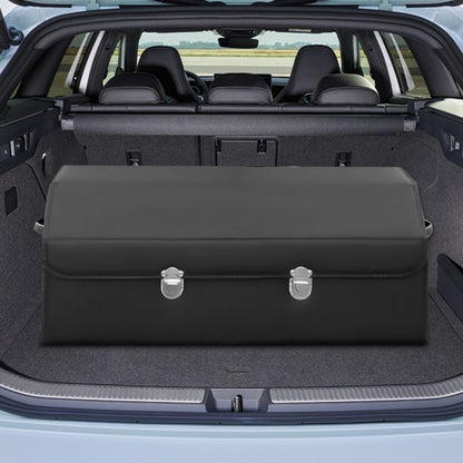 PU Leather Car Organizer Box Foldable Multi-Compartment – Large Capacity Storage for SUV, Truck, Camper & Car Interior, Durable Auto Cargo Organizer with Dividers