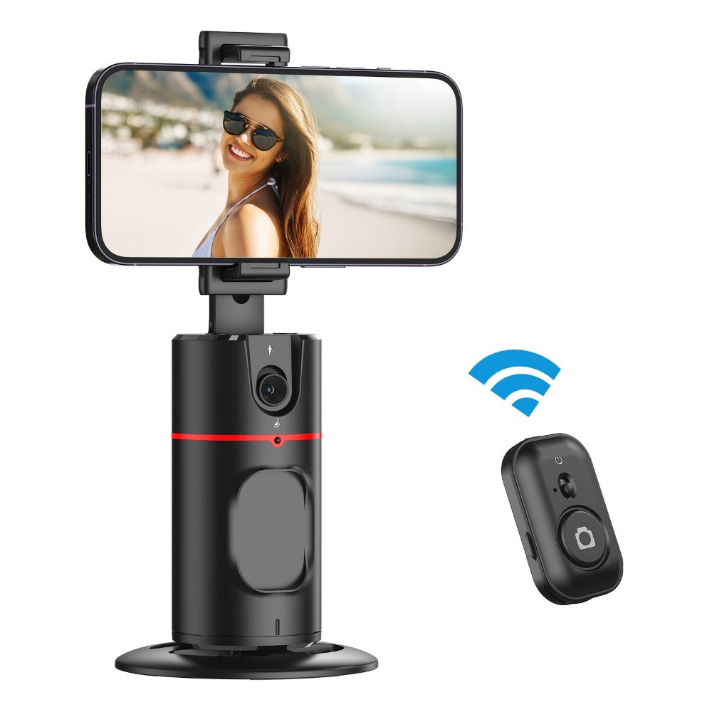 Gesture Control Auto Face Tracking Tripod with 360° Rotation & Wireless Remote No App Required – Smart AI Phone Holder for Vlogging Live Streaming TikTok YouTube Fitness iPhone Android Black Pink