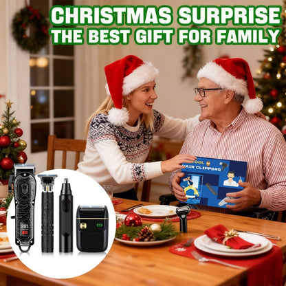 Men's Grooming Set USB Rechargeable Hair Clipper Electric Shaver Nose Ear Hair Trimmer with LCD Battery Display 2-Piece and 4-Piece Options Gift for Husband Boyfriend