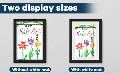 Kids Artwork Frames Front Opening Changeable 8.5x11 Inch Children Art Display Picture Frame for Drawing Crafts Photos Holds 130 Pieces Wood Black White