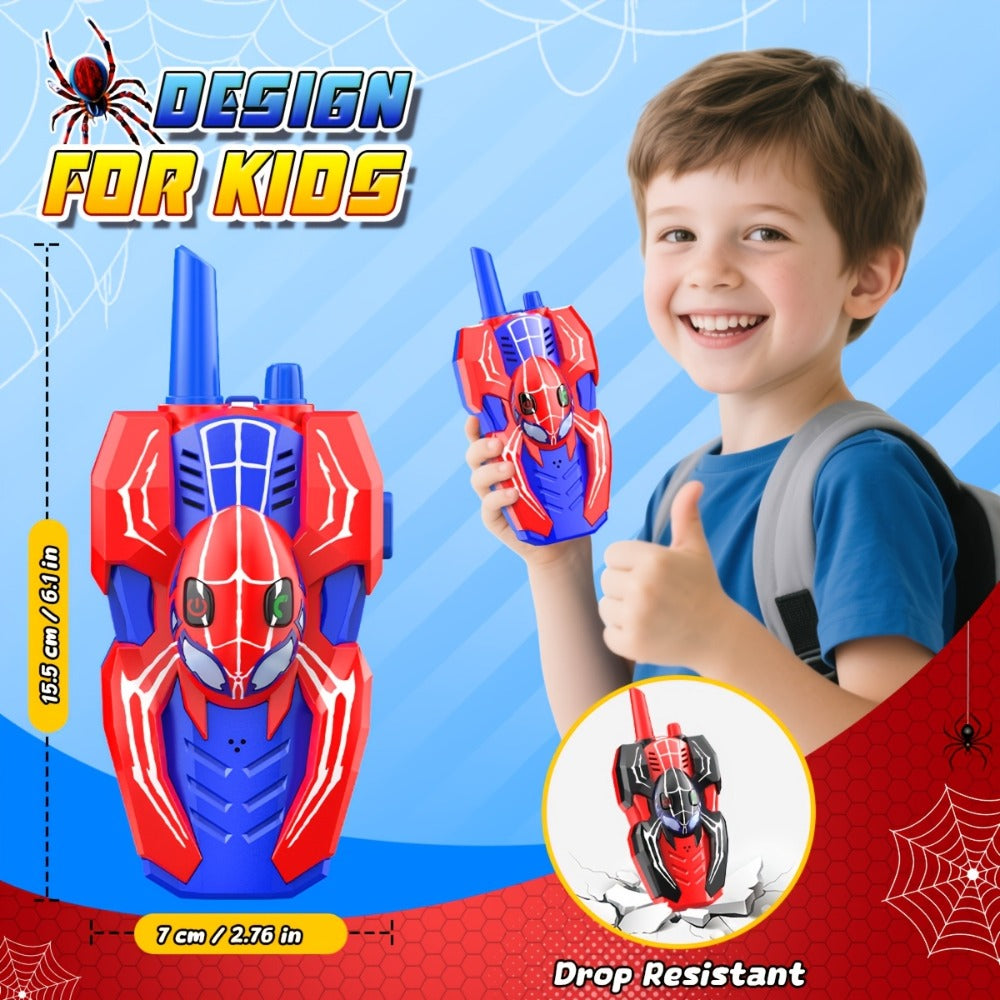 Spider Walkie Talkies for Kids – Long Range Outdoor Toy for Boys & Girls Ages 3-8, Camping Hiking Adventure Gift, 1-Pack & 2-Pack, Red Black & Pink
