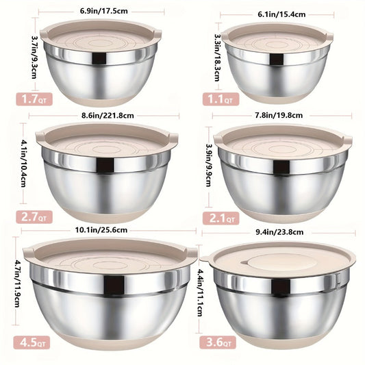 Stainless Steel Mixing Bowls Set for Cooking Baking Food Prep Fruits Noodles Kitchen Bowls Home Essentials 3 Colors