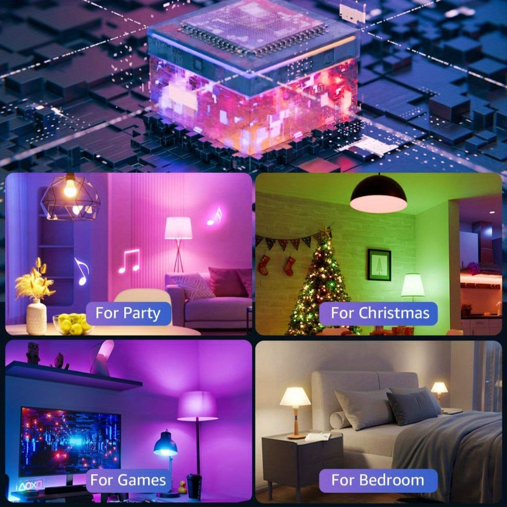 A19 E26 Wi-Fi Smart Light Bulbs with RGB Color and White Modes in Two-, Four- or Six-Bulb Packs