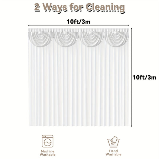 White Silk Wedding Backdrop Curtains 10x10ft – 1 Pack Luxurious Smooth Drapes for Wedding, Birthday, Bridal Shower, Party, Photography Background & Valentine's Day Event Decoration