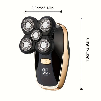 Palm-Size Multi-Rotary Electric Shaver with Display in 5D, 7D and Type A Checkout Styles Pictured