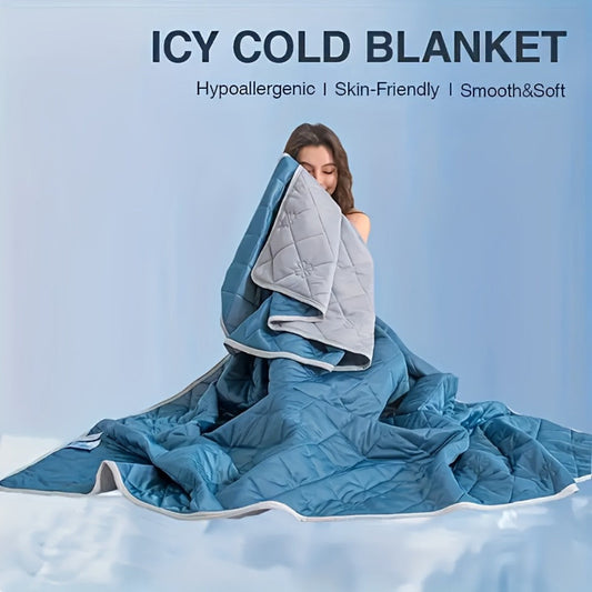 Cooling Blanket for Hot Sleepers – Lightweight Breathable Summer Comforter, Air-Cooled Moisture-Wicking Blanket for Adults, Queen & King Size