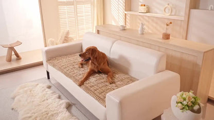Wavy-Edge Plush Sofa Cushion Cover in Four Colors with Single-, Two-, Three- or Four-Seat Sizes